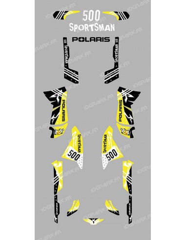 Kit de decoración de la Calle de color Amarillo - IDgrafix - Polaris 500 Deportista