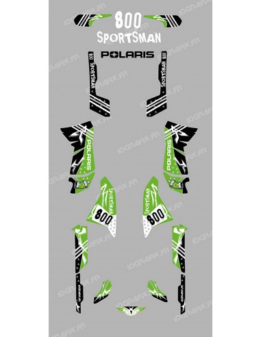 Kit de decoración de la Calle verde - IDgrafix - Polaris 800 Deportista