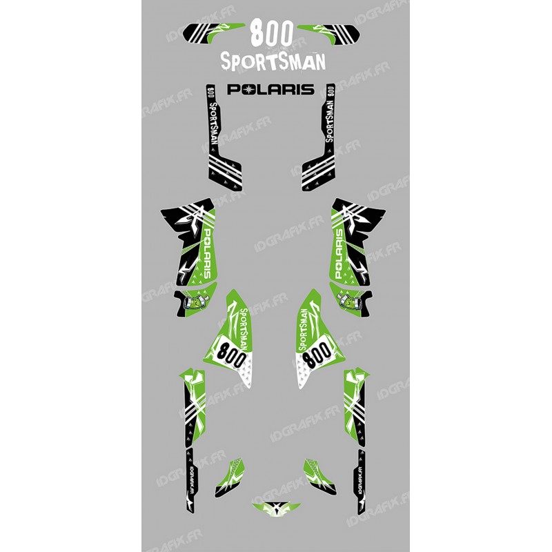 Kit de decoració Carrer verd - IDgrafix - Polaris 800 Esportista  -idgrafix