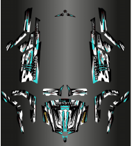 Kit dekor Monster Edition FULL (Weiß / Türkisblau) - Idgrafix - CF Moto ZForce