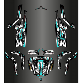 Kit de decoración de Monster Edition FULL (Blanco / Azul Turquesa) - Idgrafix - CF Moto ZForce -idgrafix