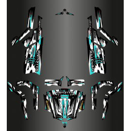 Kit dekor Monster Edition FULL (Weiß / Türkisblau) - Idgrafix - CF Moto ZForce