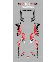 Kit décoration Street Rouge - IDgrafix - Polaris 800 Sportsman