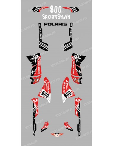 Kit de decoración de la Calle Rojo - IDgrafix - Polaris 800 Deportista