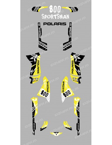 Kit de decoración de la Calle de color Amarillo - IDgrafix - Polaris 800 Deportista