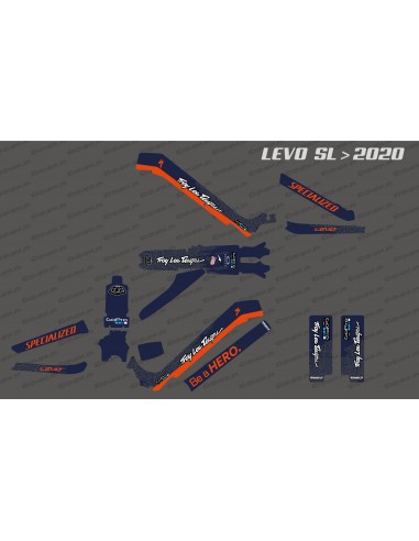Kit deco TroyLee Edition complet (blau / taronja) - Specialized Levo SL (després del 2020) -idgrafix