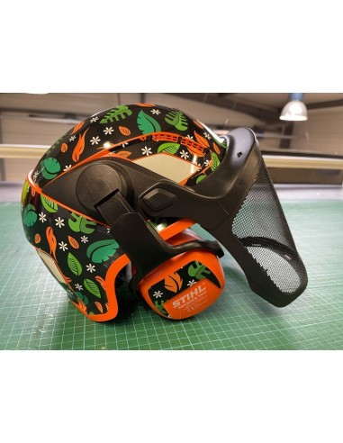 Adesivo edizione Flores (Verde / Arancione) - Casco STIHL