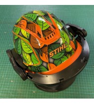 Adesivo Edizione Foglia (Verde / Arancione) - Casco STIHL