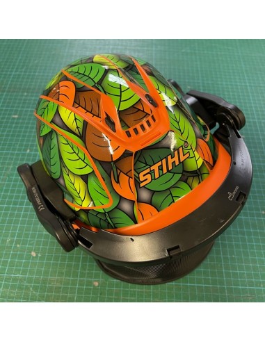 Adhesiu Leaf edition (verd / taronja) - Casc STIHL -idgrafix