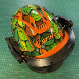 Adhesiu Leaf edition (verd / taronja) - Casc STIHL -idgrafix