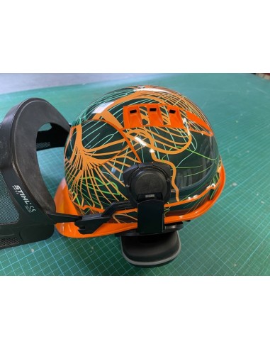 Aufkleber Abstrakte Ausgabe (Grün / Orange) - STIHL Helm
