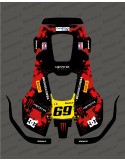 Aufkleber Monster Edition (Rot) - Husqvarna AUTOMOWER PRO 520/550 Mähroboter