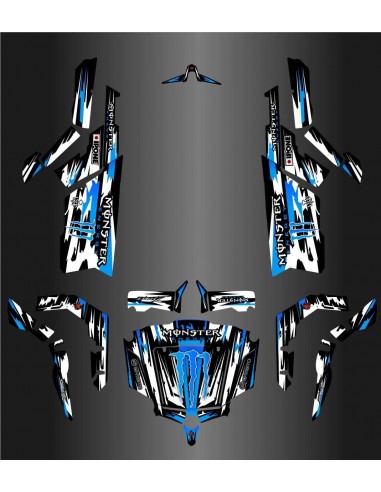 Kit dekor Monster Edition FULL (Weiß / Blau) - Idgrafix - CF Moto ZForce