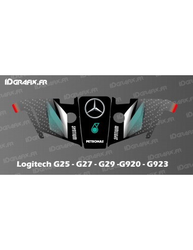 Mercedes F1 Edition Aufkleber - Logitech Simulator Lenkrad G25-27-29-920-923
