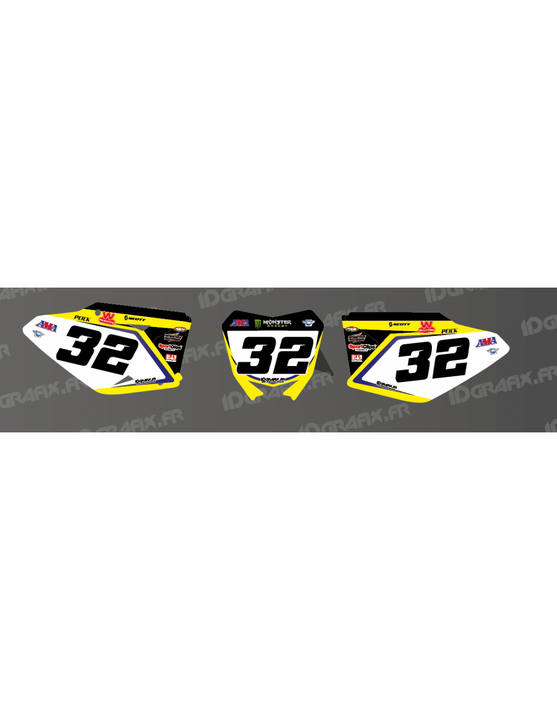 Kit decorazione Numero di Targa Stewart Replica - Suzuki RM/RMZ - I