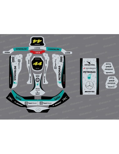 Grafikkit F1-Serie Mercedes 2022 Edition für Karting CRG Rotax 125