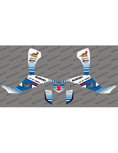 Kit décoration Diable Jaune Team (Blanc/Bleu) - IDgrafix - Suzuki LTZ 400