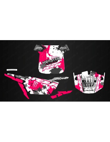 Kit décoration MonsterRace Rose/Blanc - IDgrafix - Polaris RZR 1000 S/XP