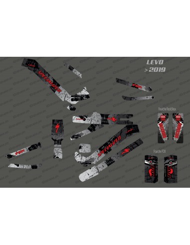Brush Edition Full deco kit (Grey/Red) - Specialized Levo (after 2019)