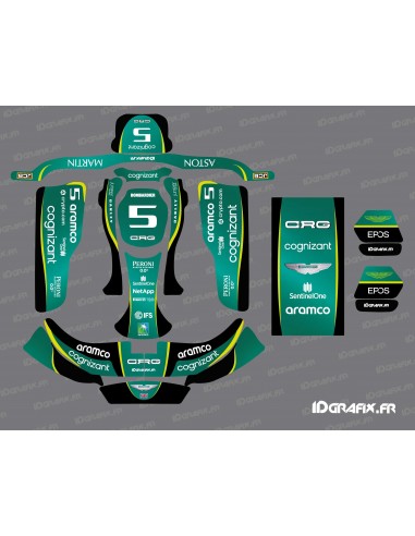 Grafikkit der Aston Martin F1-Serie für CRG Rotax 125 Karting