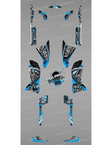 Kit de decoración de Etiqueta Azul - IDgrafix - Polaris 800 Deportista