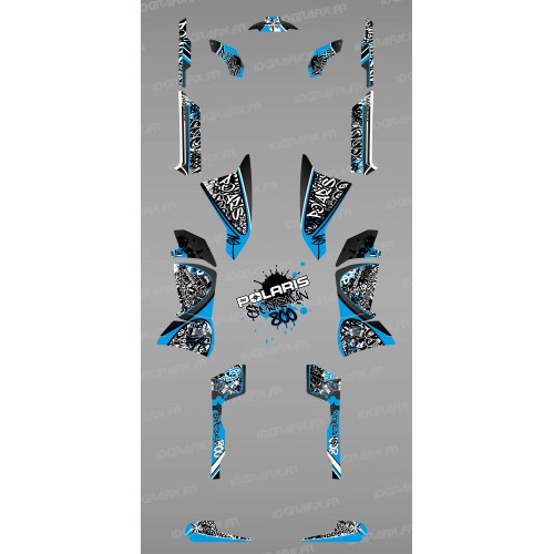 Kit de decoración de Etiqueta Azul - IDgrafix - Polaris 800 Deportista -idgrafix