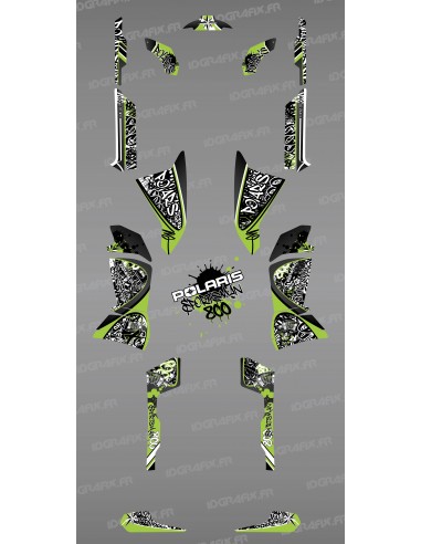 Kit de decoración Verde de la Etiqueta - IDgrafix - Polaris 800 Deportista