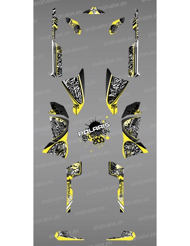 Kit de decoración de la Etiqueta Amarilla - IDgrafix - Polaris 800 Deportista