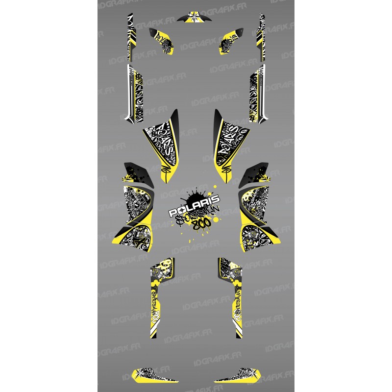 Kit décoration Jaune Tag - IDgrafix - Polaris 800 Sportsman-idgrafix