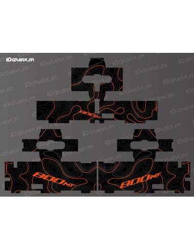 Kit sticker Bagagerie origine - Topo edition (Orange) - CF MOTO MT 800