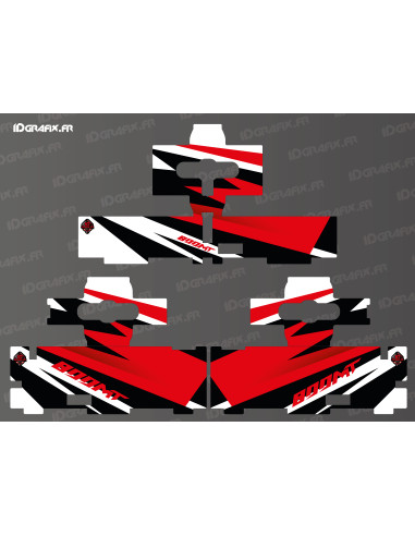 Original luggage sticker kit - Sharp edition (Red) - CF MOTO MT 800