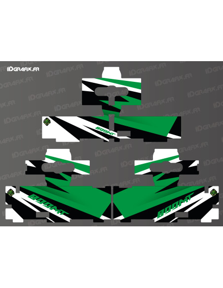 Kit de pegatinas originales para equipaje - Edición Sharp (Verde) - CF MOTO MT 800 Kit de pegatinas originales para equipaje - Edición Sharp (Verde) - CF MOTO MT 800