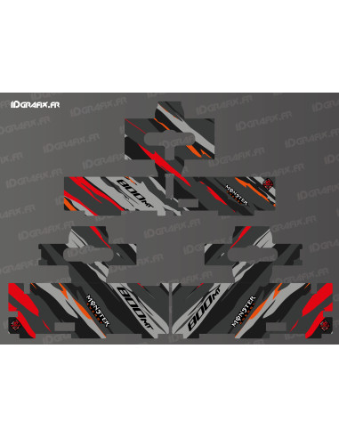 Kit sticker Bagagerie origine - Monster edition (Rouge) - CF MOTO MT 800