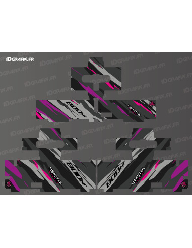 Original luggage sticker kit - Monster edition (Pink) - CF MOTO MT 800