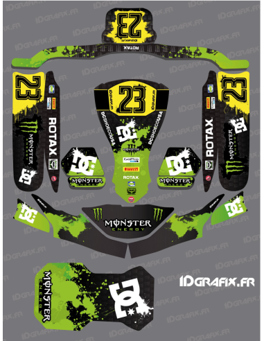 Kit grafico 100% Custom Green Monster per Karting KG EVO FP7