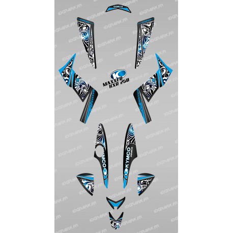 Kit décoration Tribal Bleu - IDgrafix - Kymco 250 KXR/Maxxer