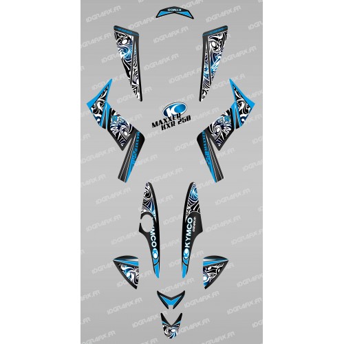 Kit décoration Tribal Bleu - IDgrafix - Kymco  250 KXR/Maxxer