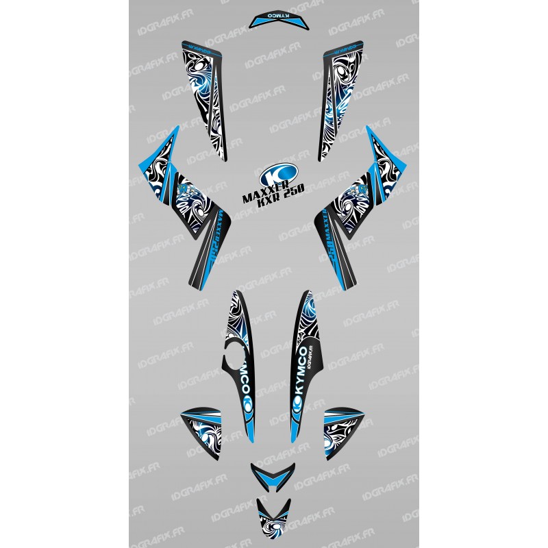 Kit décoration Tribal Bleu - IDgrafix - Kymco 250 KXR/Maxxer-idgrafix