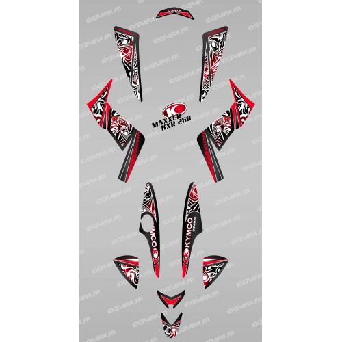 Kit de decoración Tribal Rojo - IDgrafix - Kymco KXR 250/Maxxer -idgrafix