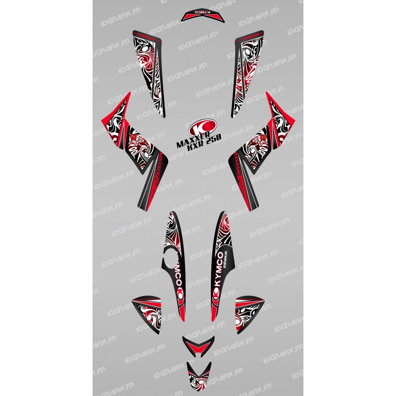 Kit décoration Tribal Rouge - IDgrafix - Kymco 250 KXR/Maxxer-idgrafix