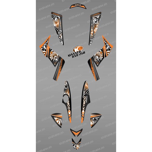 Kit décoration Tribal Orange - IDgrafix - Kymco  250 KXR/Maxxer