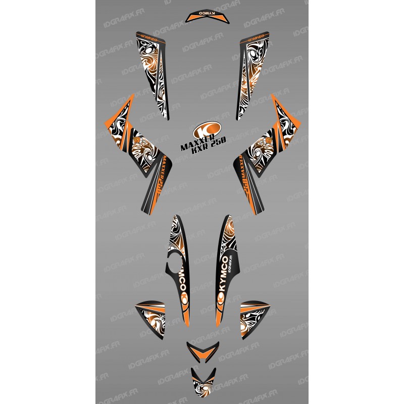 Kit décoration Tribal Orange - IDgrafix - Kymco 250 KXR/Maxxer -idgrafix
