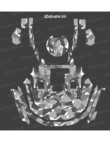 Camo Digital Edition Aufkleber (Weiß/Grau) - KRESS RTK Mähroboter - KR-Serie - Idgrafix
