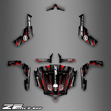 Kit de decoración de color Rojo Oscuro de la Edición Idgrafix - CF Moto ZForce