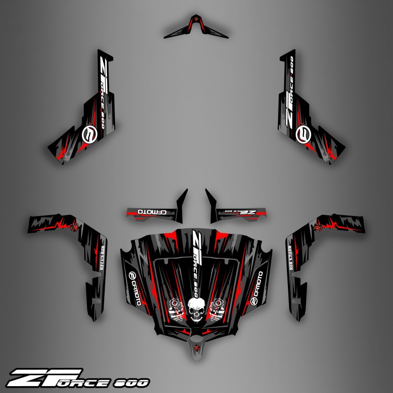 Kit dekor Dark Red Edition - Idgrafix - CF Moto ZForce-idgrafix
