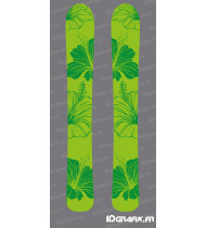 Aufkleber Flowers Edition (Grün) für SKI - Idgrafix