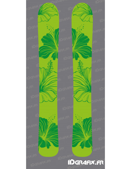 Stickers Flowers Edition (Vert) pour SKI -  Idgrafix Stickers Flowers Edition (Vert) pour SKI -  Idgrafix