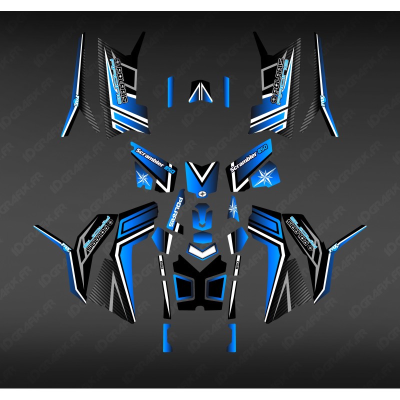 Kit décoration Race Blue Edition (Full) - IDgrafix - Polaris 850/1000 Scrambler -idgrafix