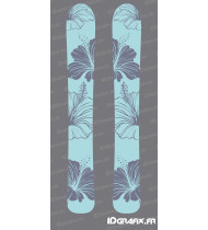 Aufkleber Flowers Edition (Blau) für SKI - Idgrafix