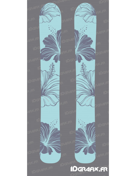 Adhesius Flowers Edition (blau) per a SKI - Idgrafix Adhesius Flowers Edition (blau) per a SKI - Idgrafix